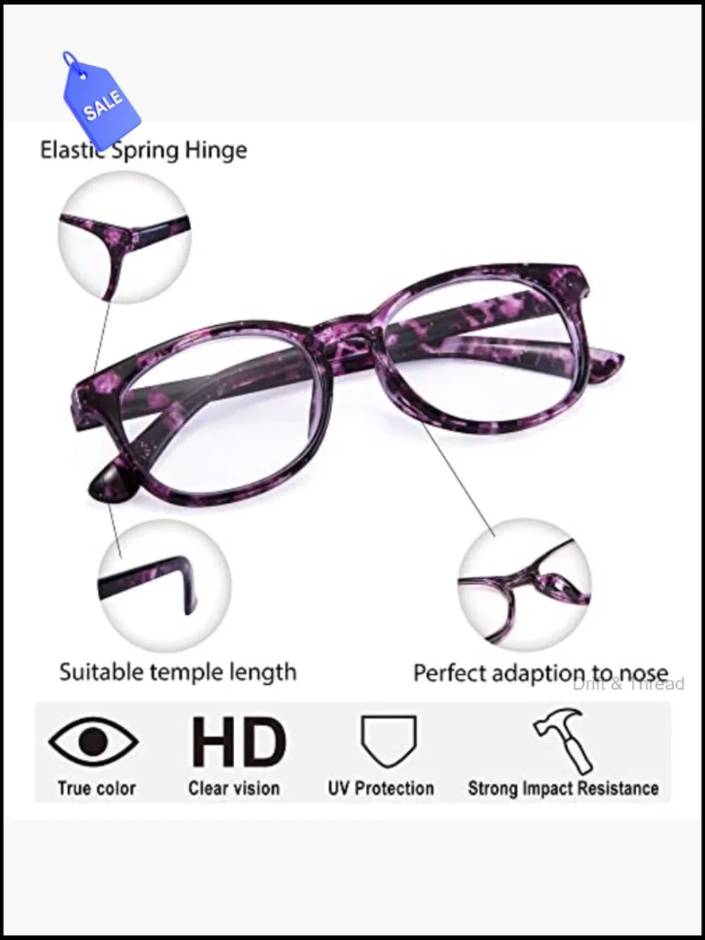 4 Pack Reading Glasses for Women +2.5 Strength Readers with Case